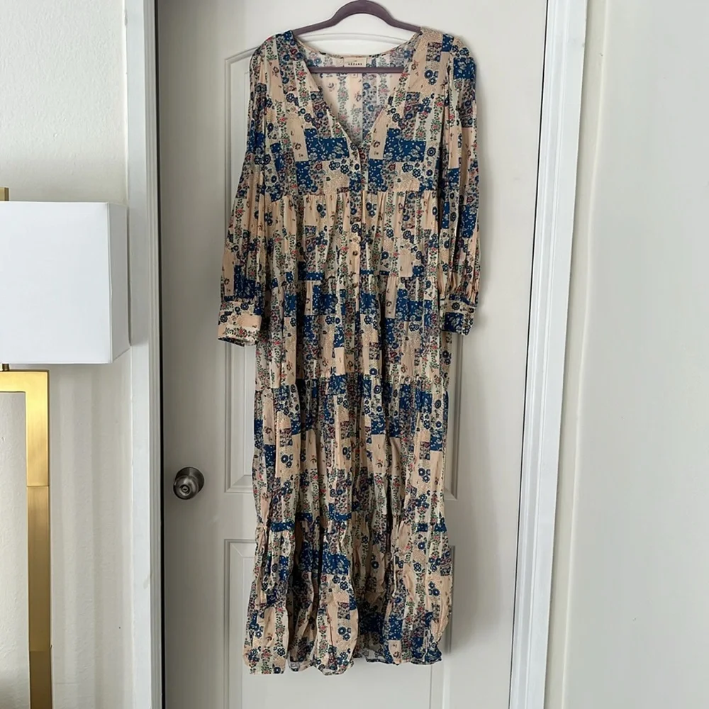 Sezane Benedetta Patchwork Print Dress - Picture 9 of 15